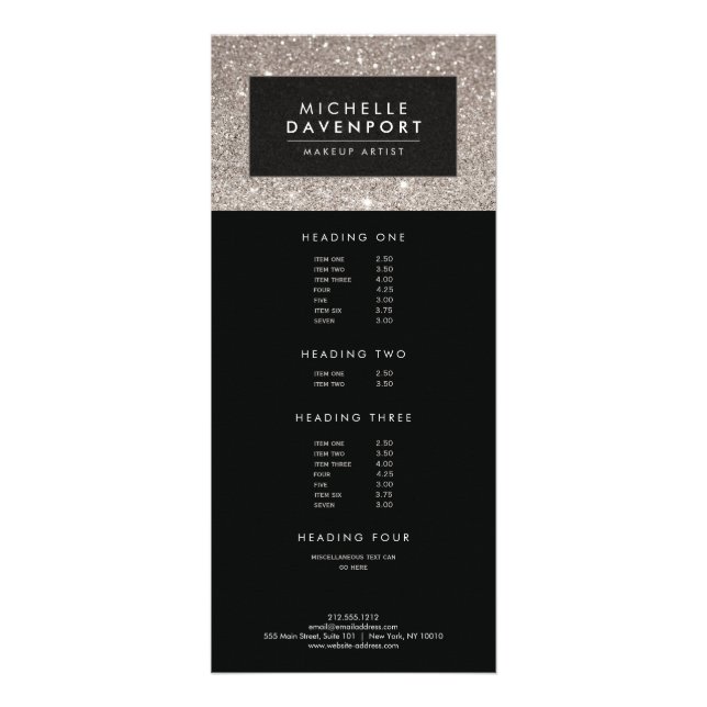 Carte Rack Artist Maquillage Parties scintillant A (Devant)