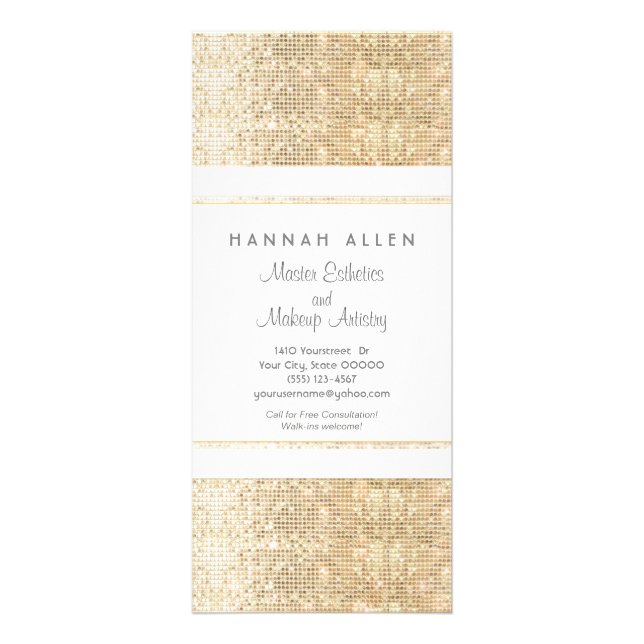 Carte rack de maquillage Faux Gold Sequins (Devant)