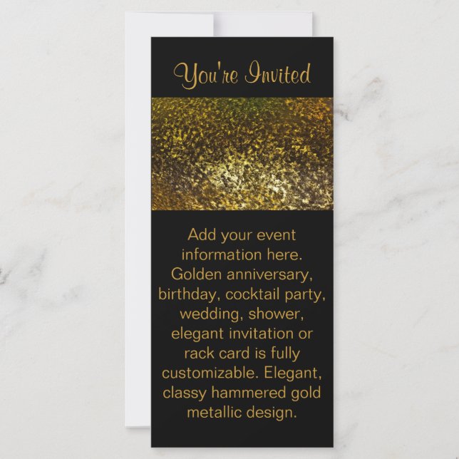 Carte rack d'invitation Black & Gold (Devant)