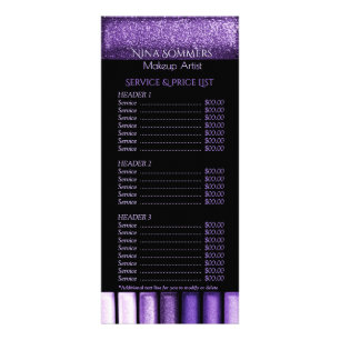 Carte rack du menu du service Liste des prix de Gl