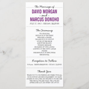 Carte rack du programme de mariage Silhouettes sim