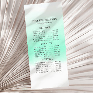 Carte Rack Minimaliste Ombre Mint Watercolor