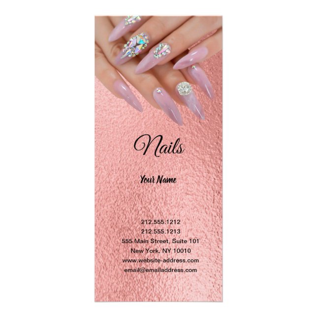 Carte rack personnalisée pour entreprise de ongles (Devant)