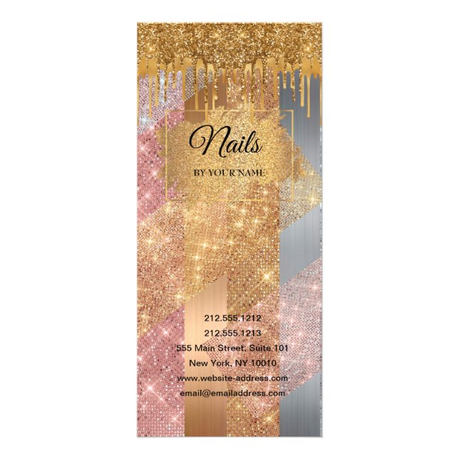 Carte rack personnalisée pour entreprise de ongles (Devant)