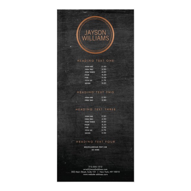 Carte rack vintage en cuivre (Devant)