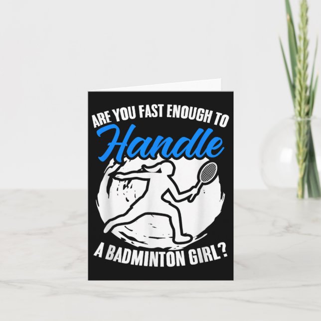 Carte Racket Shuttle Sport Hobby Badminton Girl Player (Devant)