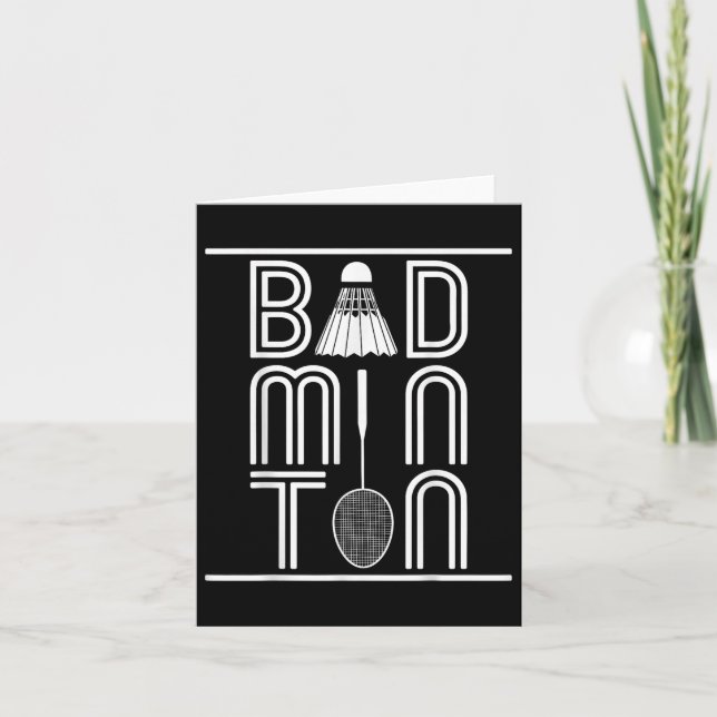 Carte Racquet Smash Shuttle Joueur Badminton (Devant)