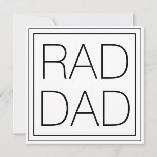 Carte Rad Papa blanc noir minimaliste typographie carré