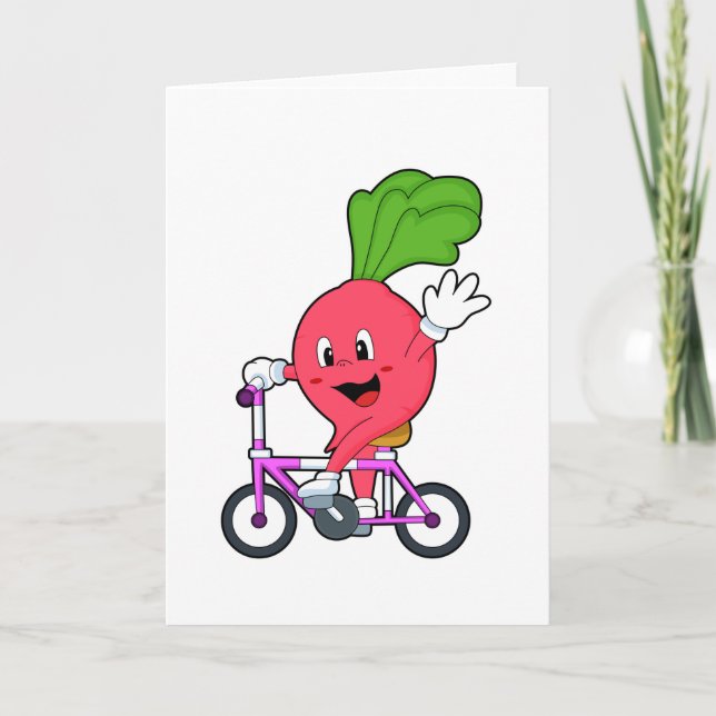 Carte Radis avec Bicyclette (Devant)