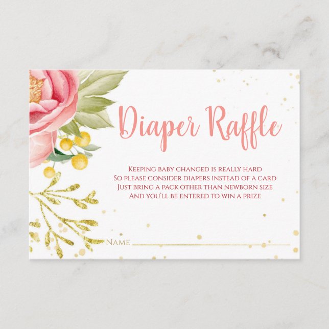 Carte Raffin Baby shower Eléphant rose (Devant)