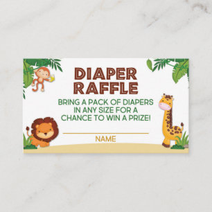 Carte Raffin Baby shower Jungle