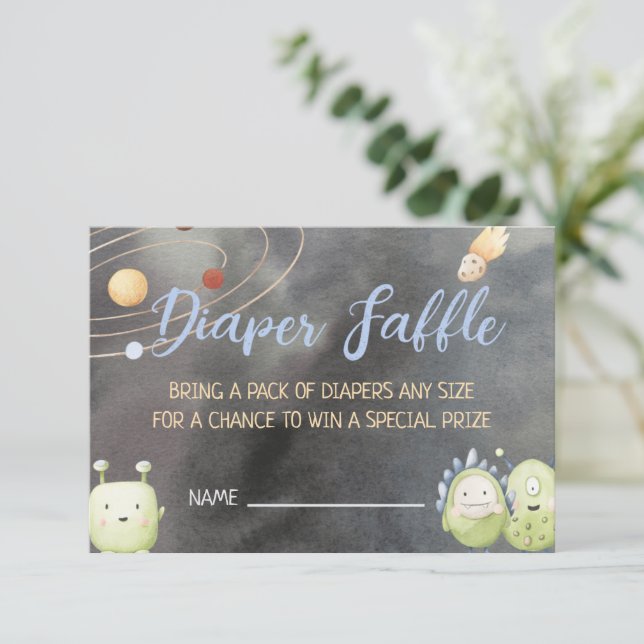 Carte Raffin de Baby shower de couches de l'astron (Debout devant)