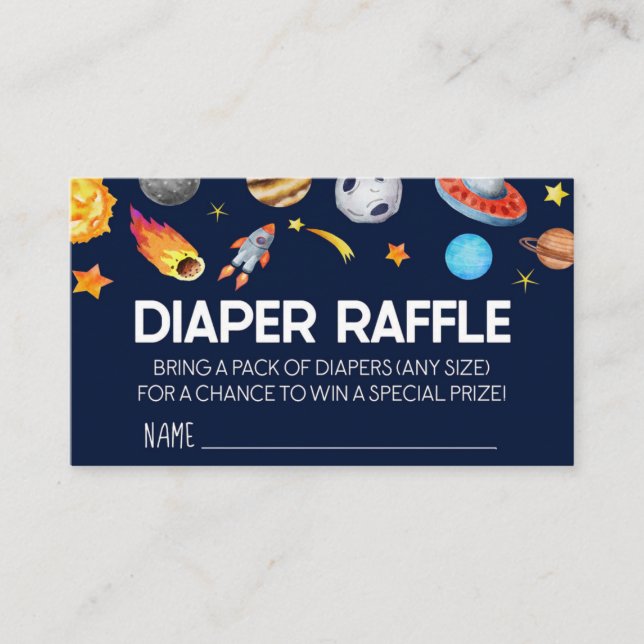 Carte Raffin de Baby shower de fusée Space Galaxy (Devant)