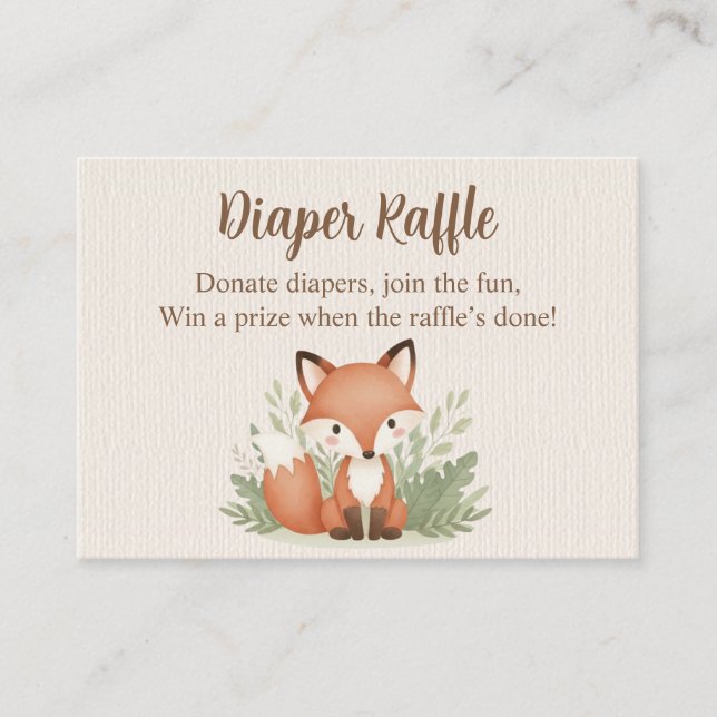 Carte Raffin de couche d'aquarelle de Fox Woodland (Devant)