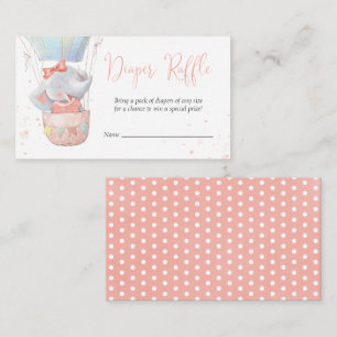 Carte Raffle Baby shower de couche Eléphant mignon