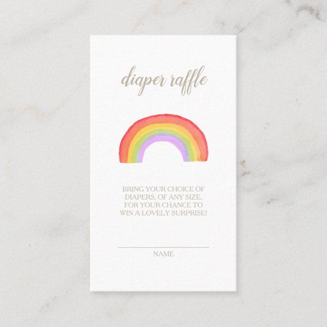 Carte Raffle Baby shower pour bébé Rainbow (Devant)