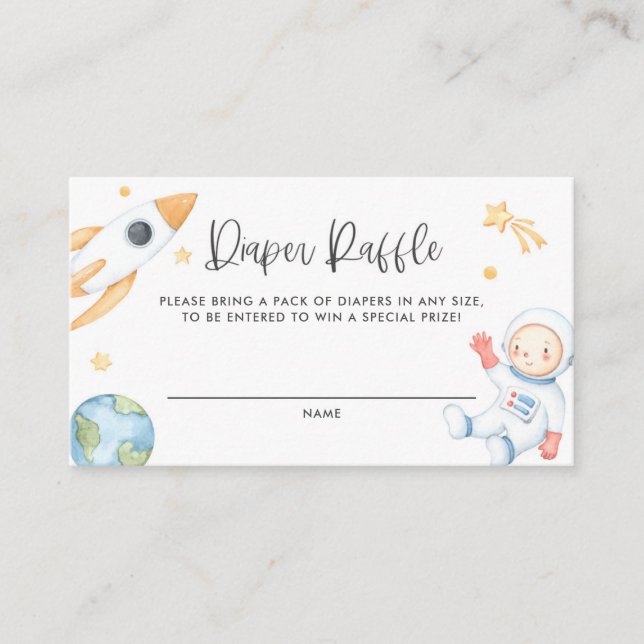 Carte Raffle de couche spatiale de l'astronaute po (Devant)
