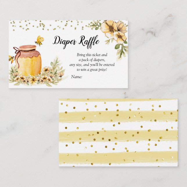 Carte Raffle de la couche de fleur de maman à bee (Devant / Derrière)