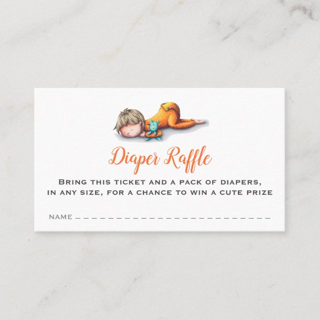 Carte Raffle Neutre Papier Dormant Bébé Cute Carte (Devant)