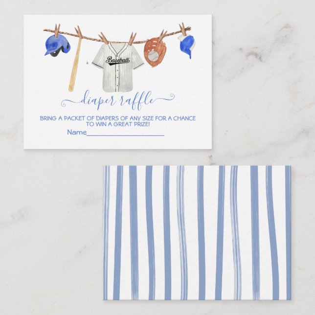 Carte Raffle pour couche de baseball Clothesline B (Devant / Derrière)