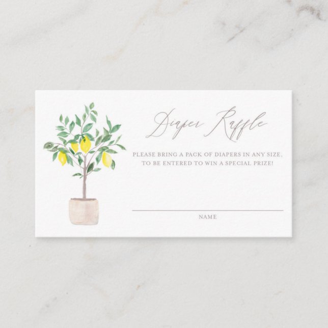 Carte Raffle pour couche de douche citron aquarell (Devant)