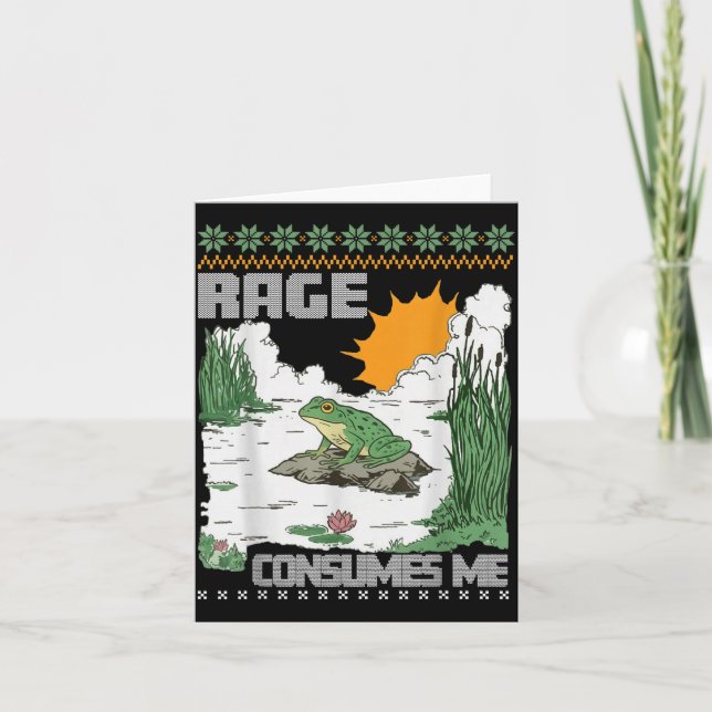 Carte Rage Consumes Me Ugly Christmas Sweaters Funny Fro (Devant)
