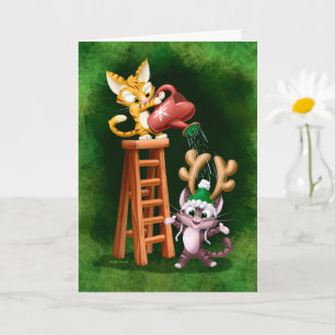 Carte RAIN DEER CATS (mat) par Jeff Willis Art