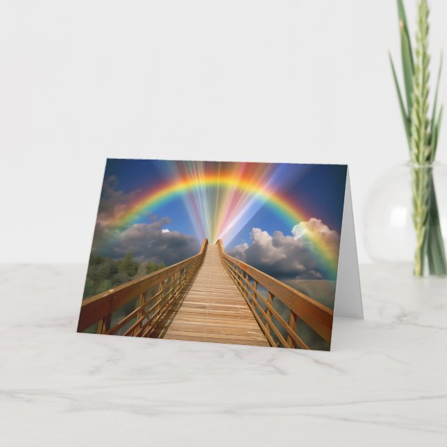 Carte Rainbow Bridge animal de compagnie Memorial Perte  (Devant)