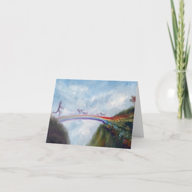 Carte Rainbow Bridge Chien Chat Heaven Card par Violano (Devant)