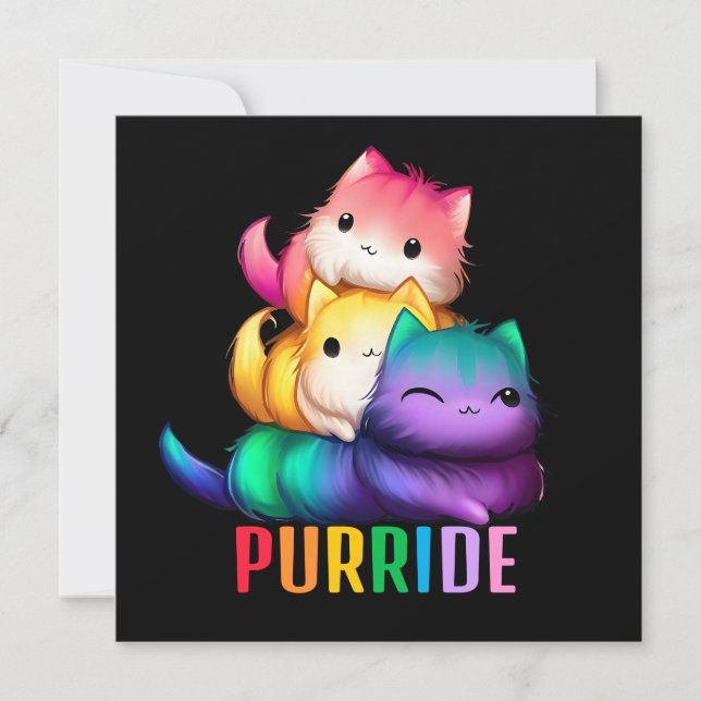 Carte Rainbow Cats Purride Black (Devant)