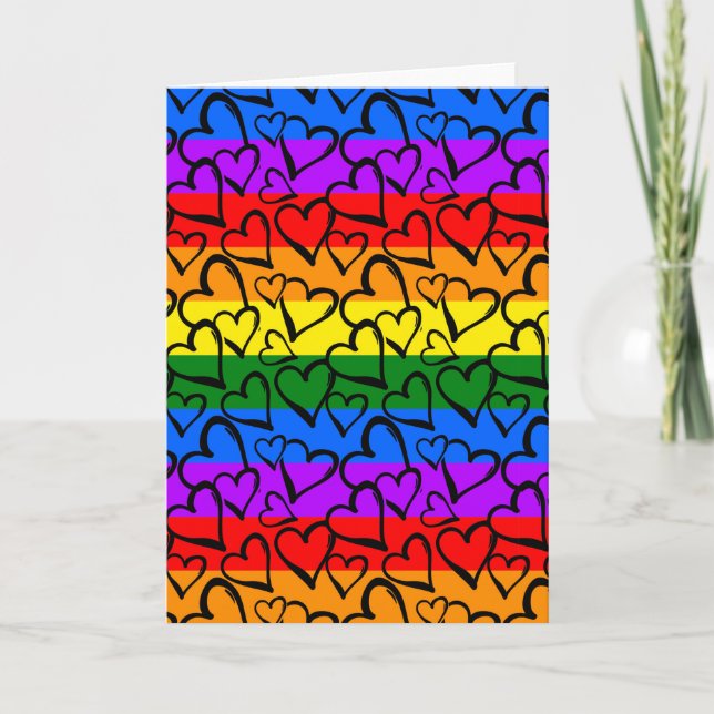 Carte Rainbow Heart Motif (Devant)
