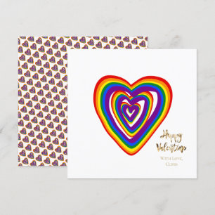 Carte Rainbow Hearts Motif LGBTQ Saint Valentin