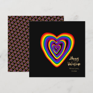 Carte Rainbow Hearts Motif LGBTQ Saint Valentin