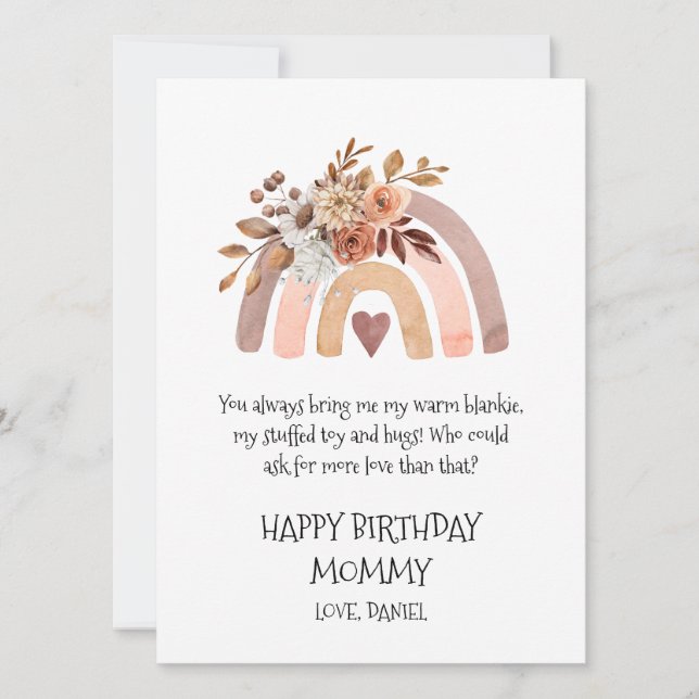 Carte Rainbow Joyeux anniversaire maman de bébé (Devant)