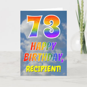 Carte Rainbow Look "73" & "HAPPY BANTHDAY", Nuages, Sky