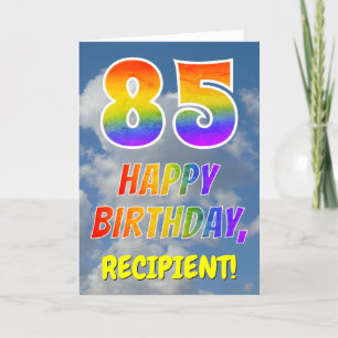 Carte Rainbow Look "85" & "HAPPY BANTHDAY", Nuages, Sky
