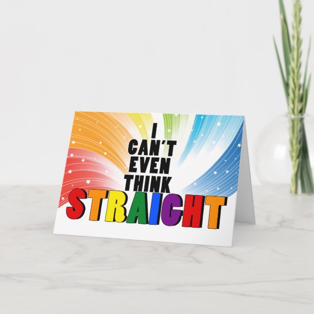 Carte Rainbow ne peut pas penser DROIT Drôle Gay Miss Yo (Devant)