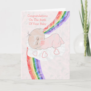 Carte Rainbow New Born Baby Girl