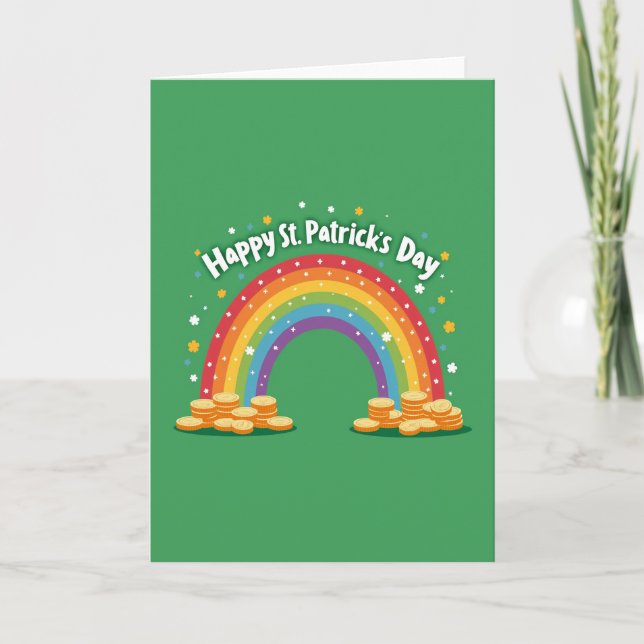 Carte Rainbow Shamrock Pattern Card (Devant)