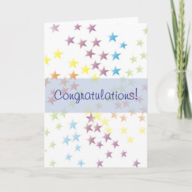Carte Rainbow Stars Blue Félicitations (Devant)