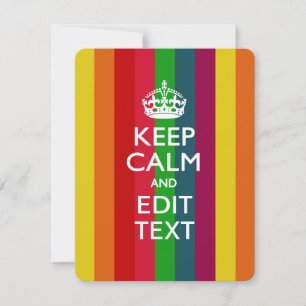 Carte Rainbow Stripes Gardez Le Calme Et Votre Personnal