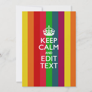 Carte Rainbow Stripes Gardez Le Calme Et Votre Personnal