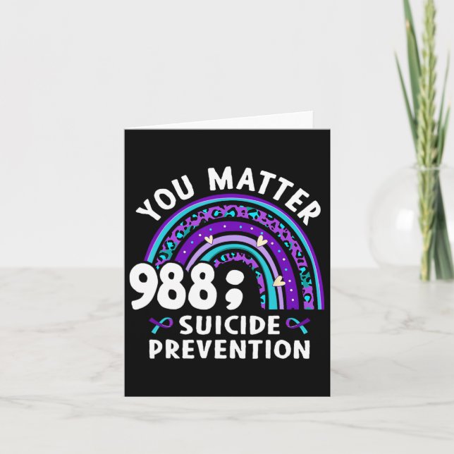 Carte Rainbow You Problem 988 Suicide Prevention Award (Devant)