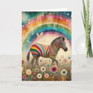 Carte Rainbow Zebra Toutes les occasions