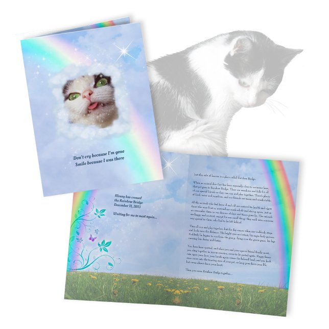 Carte RainbowBridge PetLoss avec votre texte et photo (Créateur téléchargé)