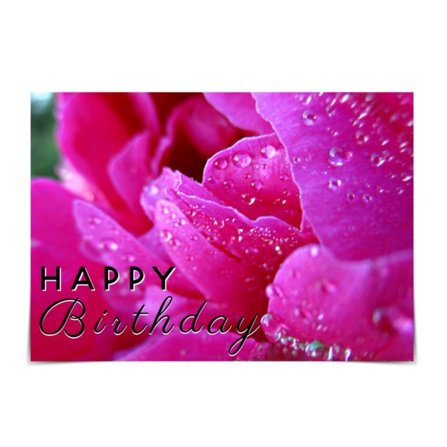 Carte Raindrop Pink Peony "Joyeux anniversaire" (Créateur téléchargé)
