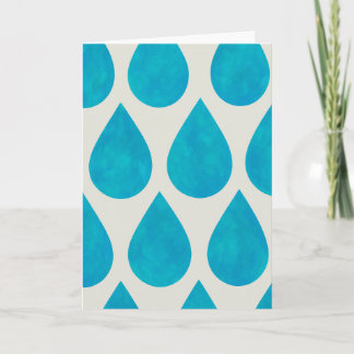 Carte Raindrops/Teardrops Motif Aquarelle Salutation