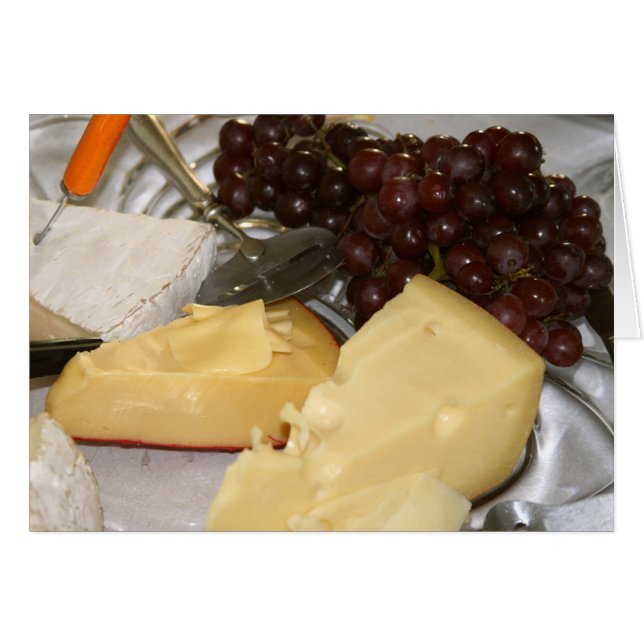Carte, "Raisins et fromages" (Devant horizontal)