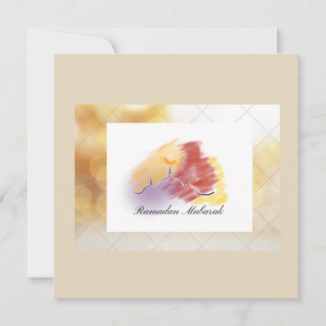 Carte Ramadan moubarak conçue à la main (Devant)