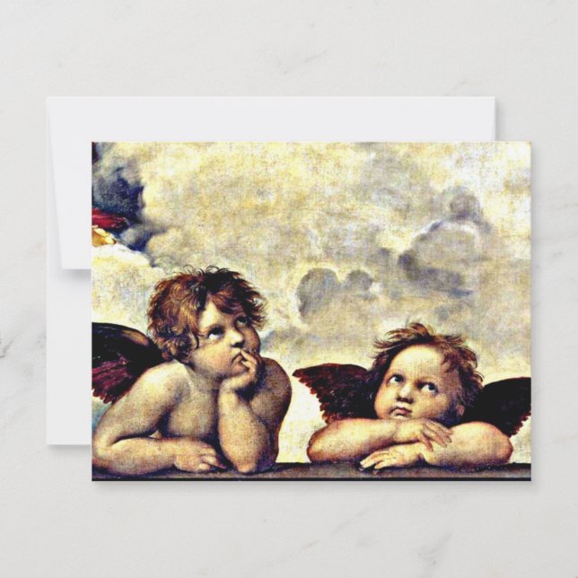 Carte Raphael : Putti, Détail de la Vierge Sixtine, (Devant)